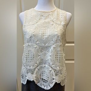 Banana Republic Lace Overlay Womens Sleveless Top
